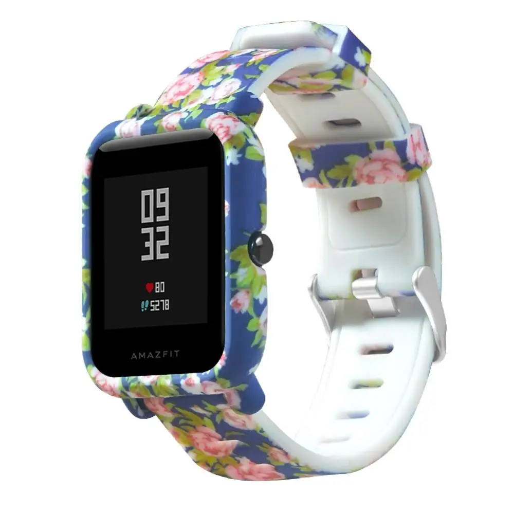 

For Amazfit Bip Youth Strap Watch Band Camouflage Silicone Bracelet + Case Cover for Xiaomi Huami Amazfit Bip Youth Accessories