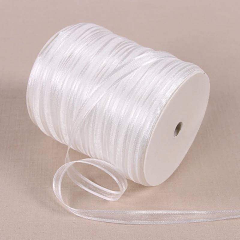 

(10 yards/lot) 3/8''(10mm) Broadside organza ribbons wholesale gift wrapping decoration ribbons White 1042