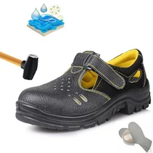 Дышащая рабочая обувь Мужская Уличная обувь со стальным носком Защитная обувь противоскользящие стальные рабочие ботинки с прокалыванием новые сандалии