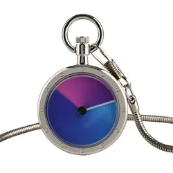 Горячая Мода Прохладный белый чехол кварцевые часы Fob синий фиолетовый лицо с талии цепочки Творческий карманные часы подарок для Для