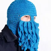 Унисекс Осьминог зима теплый вязаный шерстяной лыжный уход за кожей лица Маска Вязаная Шапка маска-осьминог Beanie