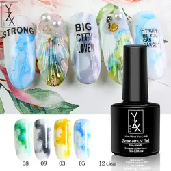 YZX 6 бутылок/набор цветущих чернил Soak Off Nail Art Гель Маникюр 3D дизайн натуральный сухой без светодио дный/УФ жидкий мрамор смазка пузырьковый