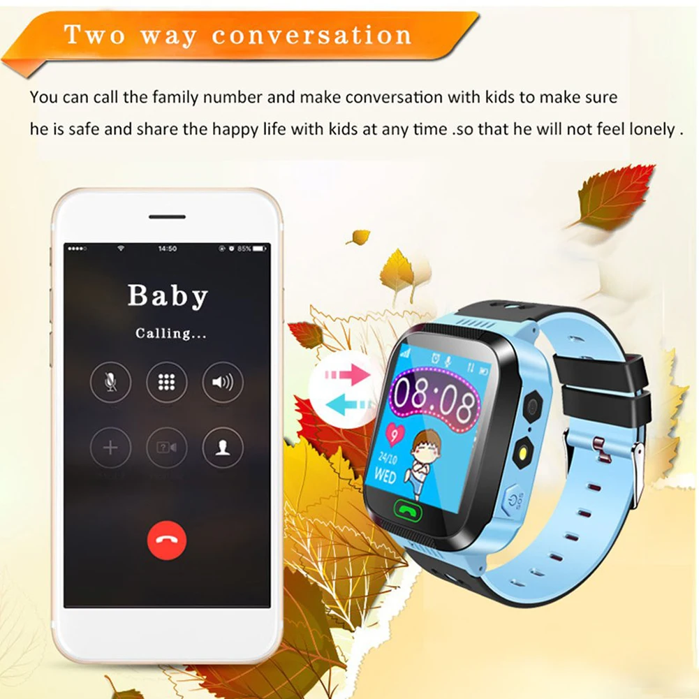  Kinder Smart Uhr Kamera Beleuchtung Touch Screen SOS Anruf LBS GPS Tracker Kinder Uhr Kamera 2G SIM