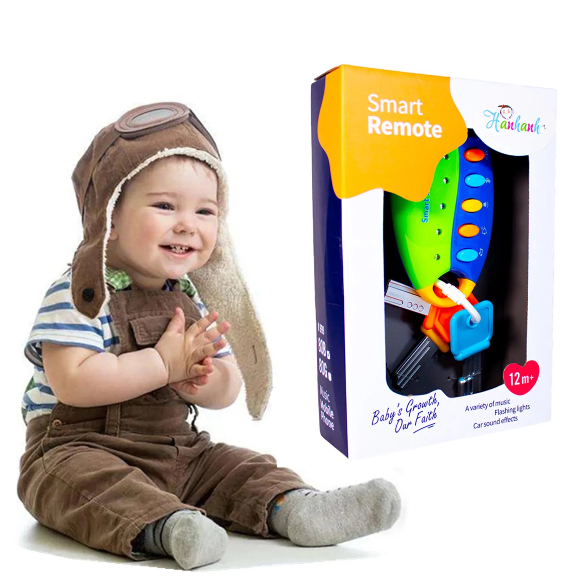 Hanhanho Baby для ключей, игрушек-Flash Music Smart Remote Play брелок для ключей-Забавные игрушки ключи для малышей и младенцев