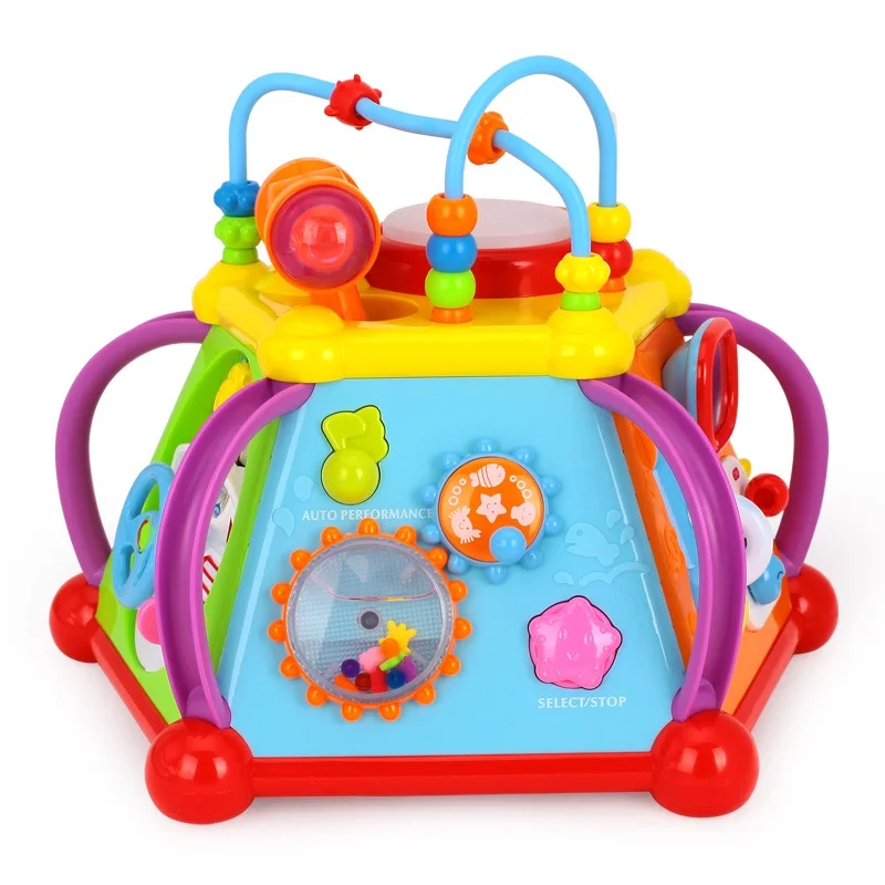 Детская игрушка музыкальный развивающий куб игровой центр с подсветкой 15 функций и навыки обучения и обучающие рождественские игрушки без коробки