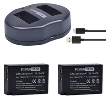 2X LP-E17 LPE17 LP E17 Камера батареи + USB двойной Зарядное устройство для Canon EOS M3 M5 M6 Rebel T6i T6s t7i 750D 760D 8000D поцелуй X8i