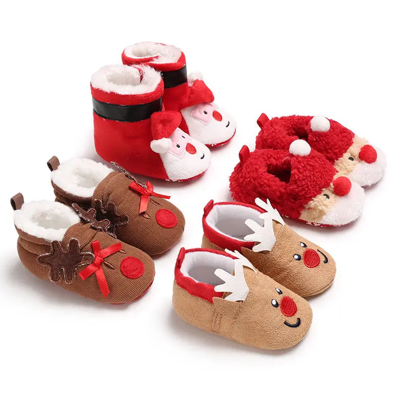 Chaussures de noël pour bébés | Bottes de neige chaudes pour bébés à semelle souple, chaussons pour premiers marcheurs, chaussures adorables pour bébés