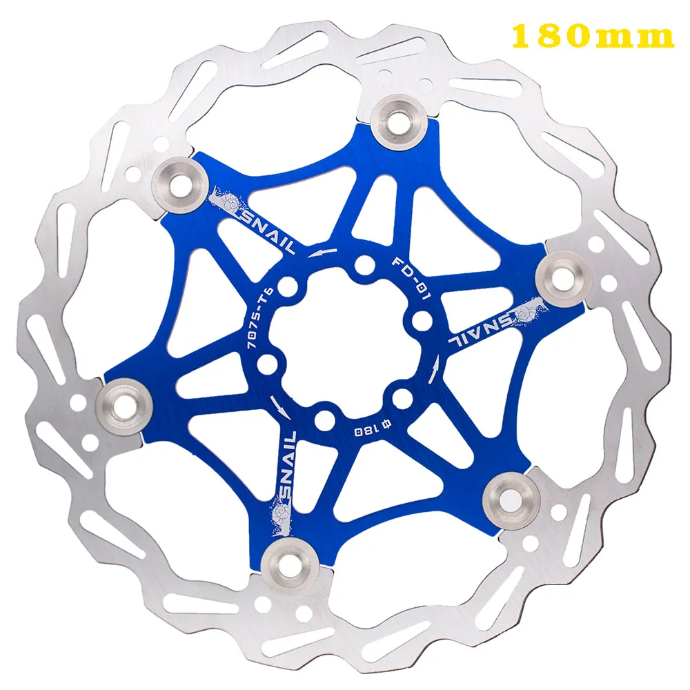 Велосипедный тормозной диск ротор 180 мм 160 мм адаптер горный велосипед MTB DH 6-7 дюймов плавающий дисковый тормоз ротор велосипедный ротор - Цвет: 180mm-7 inch-blue