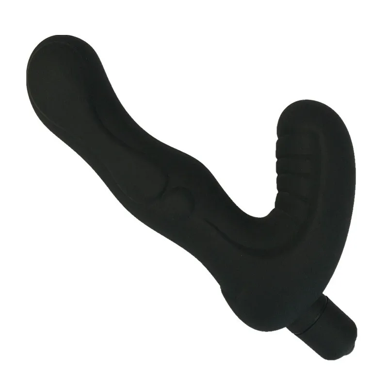 Silicone double cock ring and vibrating anal butt plug for men, erotic anal sex toys penis rings anal plug