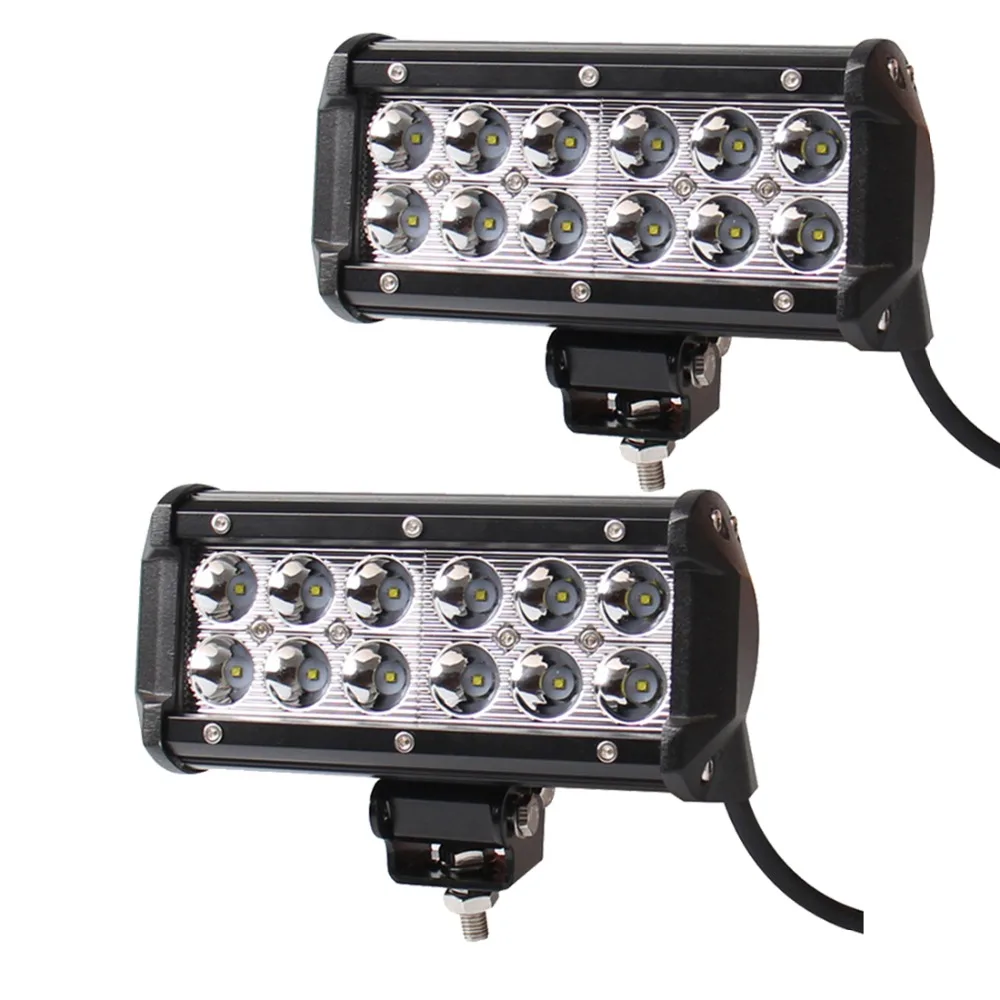 2X 5/" Yellow Lens LED Car Work Light Bar Flood Boat Driving Offroad ATV Lamp