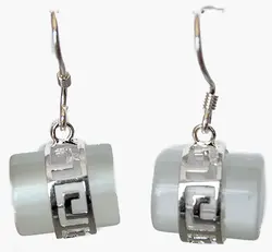 Элегантный натуральный белый опалами Серебро 925 крюк Earrings1 1/5"