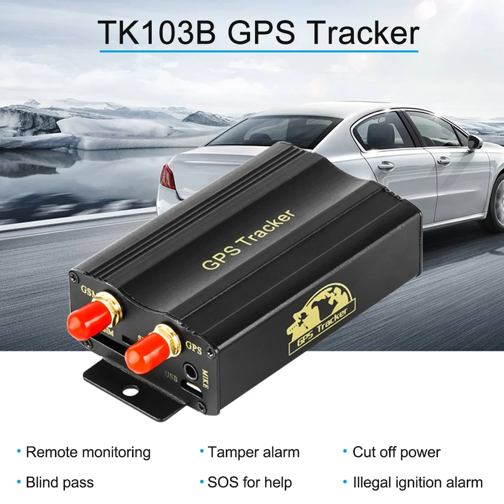 TK103B GPS SMS GPRS Tracker remote monitoring tamper alarm fuel cut off