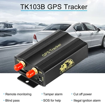 

TK103B GPS SMS GPRS Tracker remote monitoring tamper alarm fuel cut off dead zone pass SOS illegal ignition alarm Car Styling