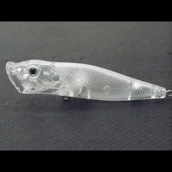 

wLure 9cm Loud Sound Water Splash Popper Blank Unpainted Fishing Lure 10 Lures per Set Clear Lure Body UPT604P10
