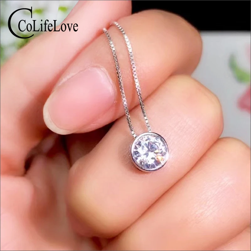 Ювелирные изделия colife модный Муассанит кулон для молодой девушки 1.2ct F цвет VVS1 класс Муассанит Серебряный кулон 925 серебряные ювелирные изделия