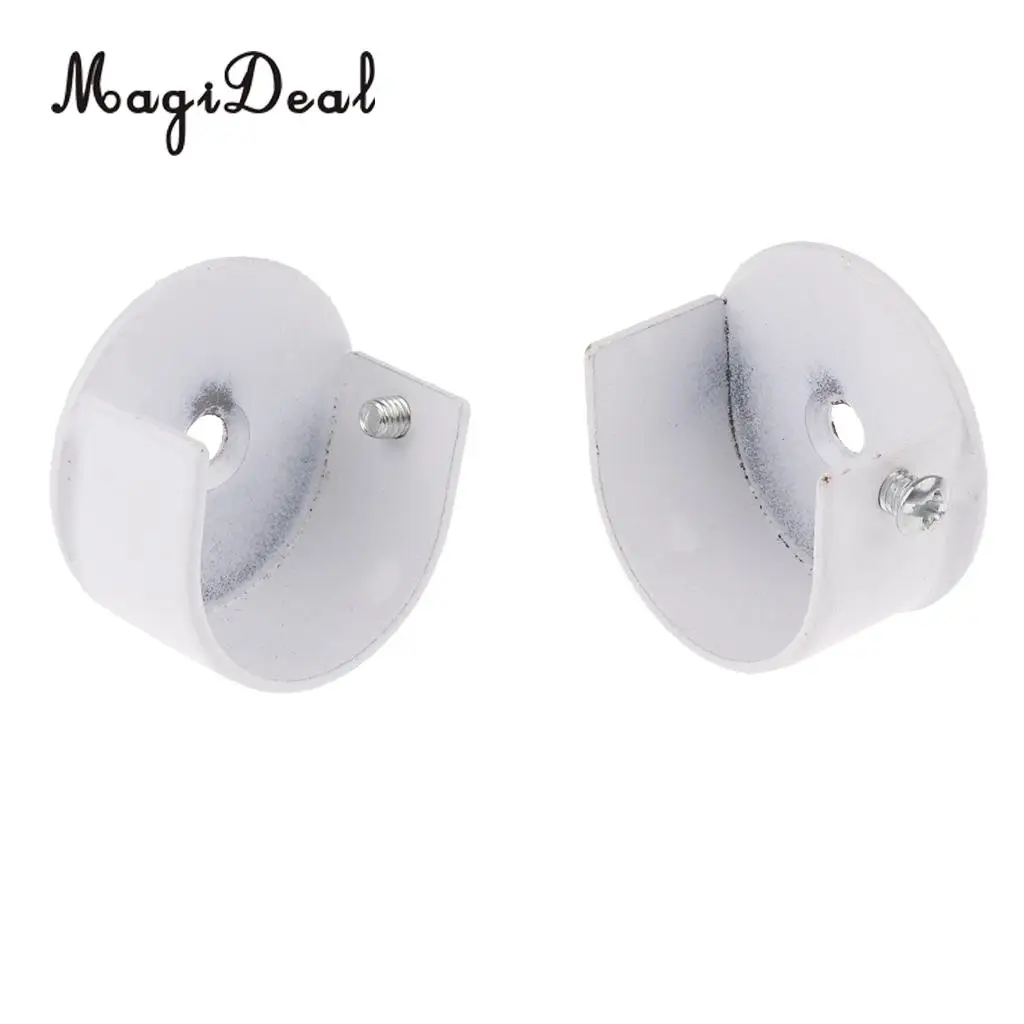 MagiDeal Curtain Pole Recess Wall Bracket Curtain Rods Finials Window Treatment Hardwares