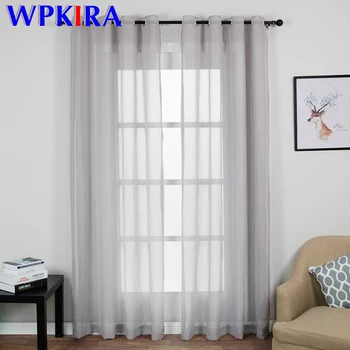 

Multicolor Modern Solid Cheap Curtains Short Kitchen Curtain Small Windows Sheer for Living Room Cortina Rod Pocket WP184-30