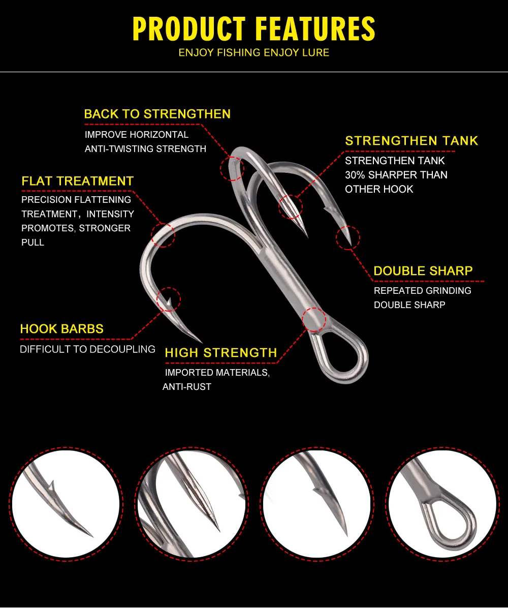 PRO BEROS 20 шт./кор. суперострый крючок ВЧ бронзовых морских рыболовных крючков: 2/4/6/8/10# с высоким содержанием углерода Сталь 82MN тройные Крючки рыболовные снасти