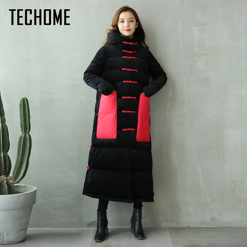 2017 New Winter Fashion Winter Long Down Jacket Women Hooded Thick Down Parka Winter Coat Women down jackets doudoune femme XL