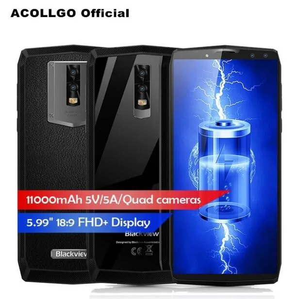 BlackView P10000 Pro 11000 мАч Quick Charge Face ID смартфон 5,99 "FHD + 18:9 экран MT6763 Octa Core 16MP 4 отпечаток пальца камеры