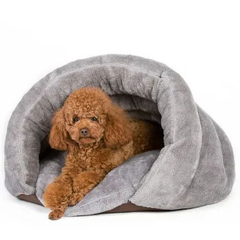 

Warm Cute Cat Sleeping Bags Pet Beds Half Cover Winter Nest Kitty House Cats Bed Available in 2 Colors Cat/Dog Assessories