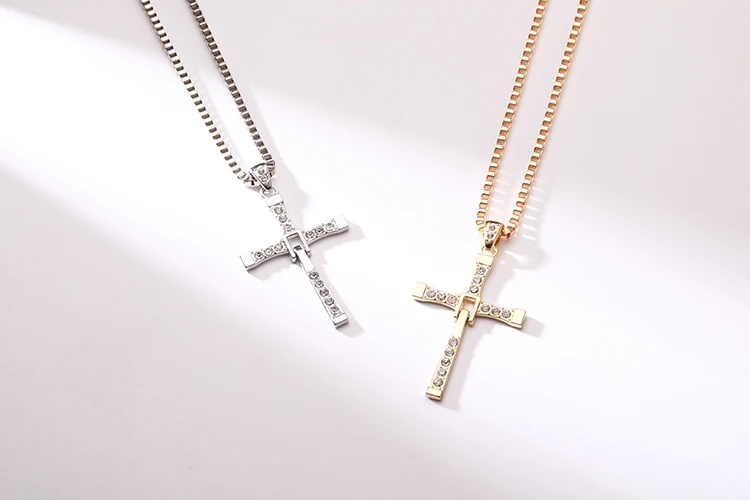 

ZRM Fashion Jewelry Gold And Silver Charm The Fast And The Furious 8 Cross Pendant Necklace For Men
