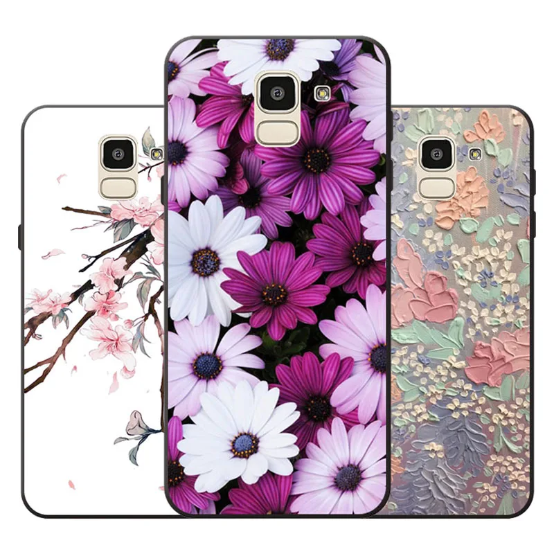 For Samsung Galaxy J6 2018 Case Silicon Precious flower Painting Soft TPU Back Cover for protect Phone cases |