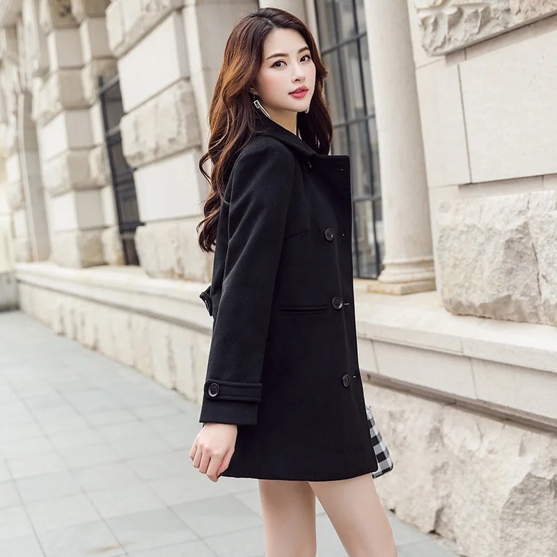 2018 Pardessus Casual Ollar Black Longues Robes Manches Nouveau Femmes Le Tournent Femininos Vers N177 Mince Polyester À Bas HH5qBfw