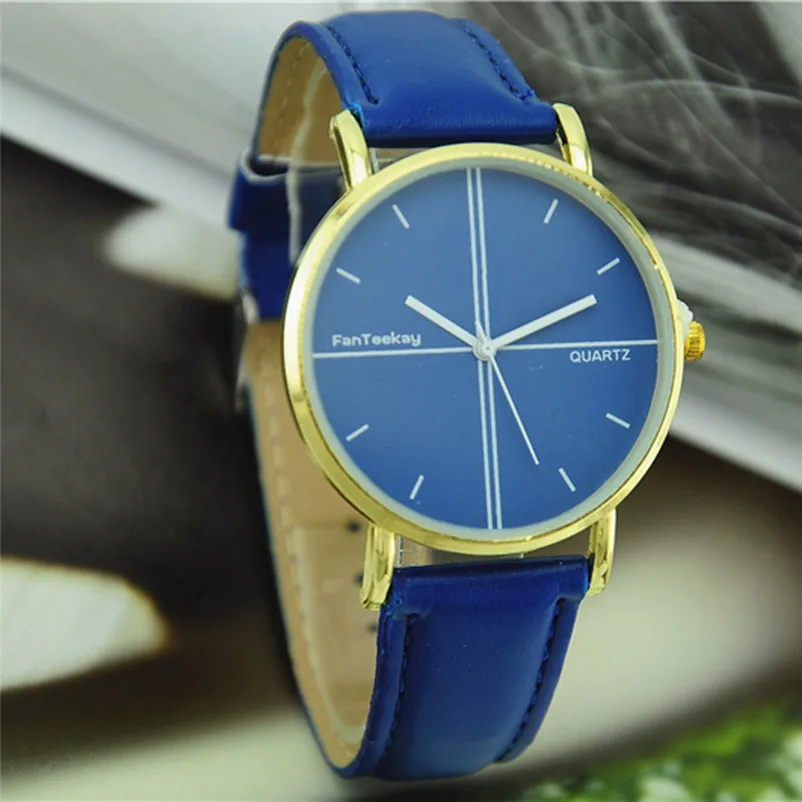 Fashion women watches bracelet watch ladies Simple Scale Simulation Leather band Thin Men And Women Quartz watch clock 3M30#N (10)
