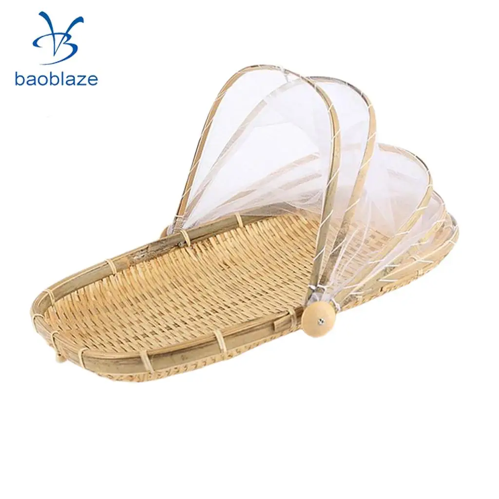 Bamboo Serving Food Tent Basket Hand Woven Fruit Baskets Storage 6 Designs