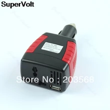 SuperVolt 150W фары для автомобилей Мощность инвертор Зарядное устройство адаптер, работающего на постоянном токе 12 В до 110/220V AC+ USB 5V