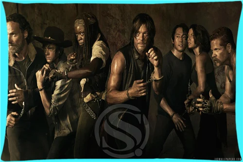 

New arrive Fashionable Custom Pillow Case walking dead season 5 Rectangle Pillowcases zipper MORE SIZE SQ00623-HXL