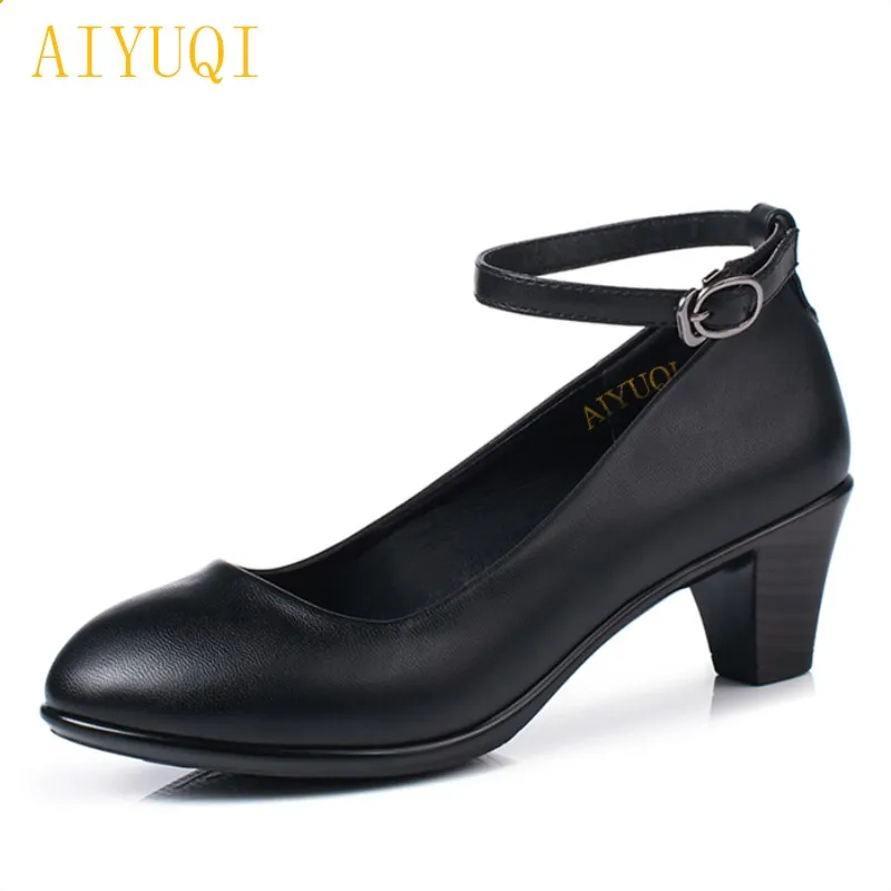 

AIYUQI Women's shoes 2018 spring new shallow mouth comfortable work professional shoes black business dress shoes women