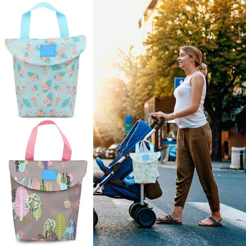 

Waterproof Reusable Wet Diaper Bags Printed Nappy Bags Printed Pocket Wet Dry Bags Sticker Opening Mini Travel Diaper Bag