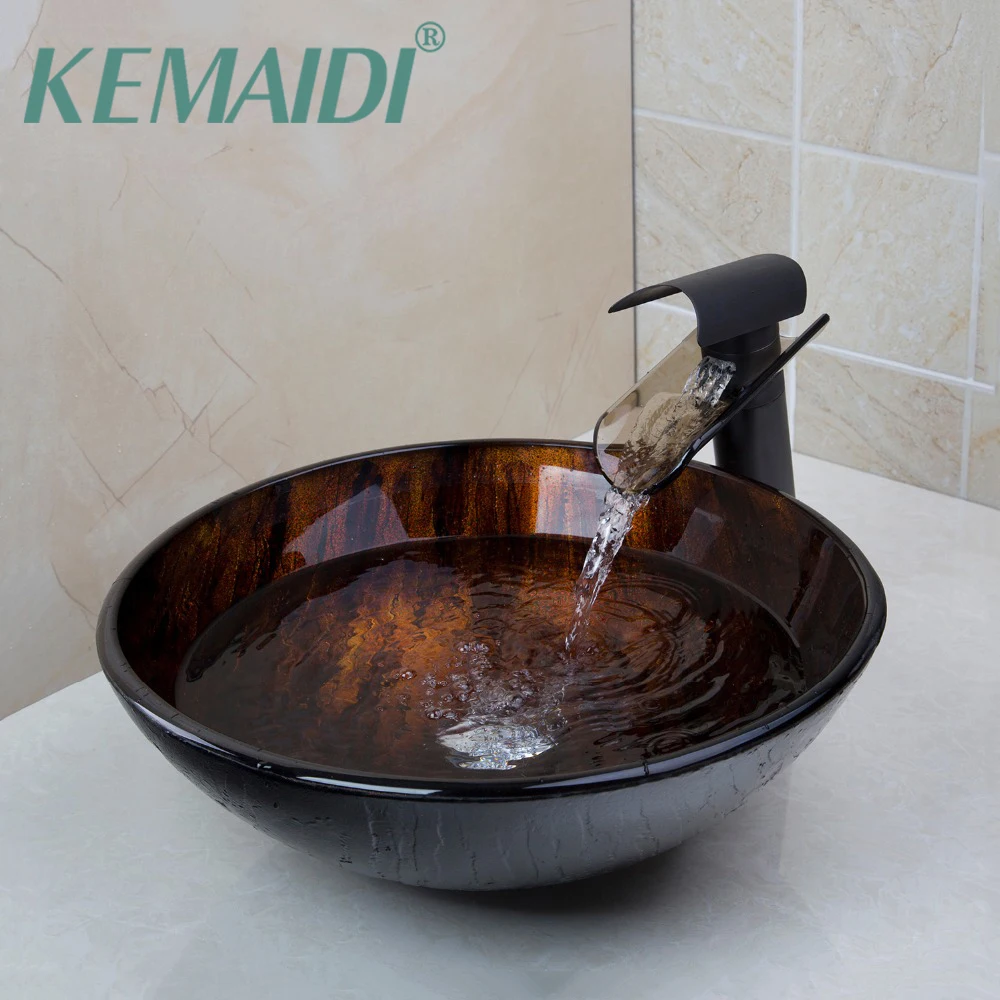 Tanio KEMAIDI hartowanego szklana umywalka zlew z oleju sklep
