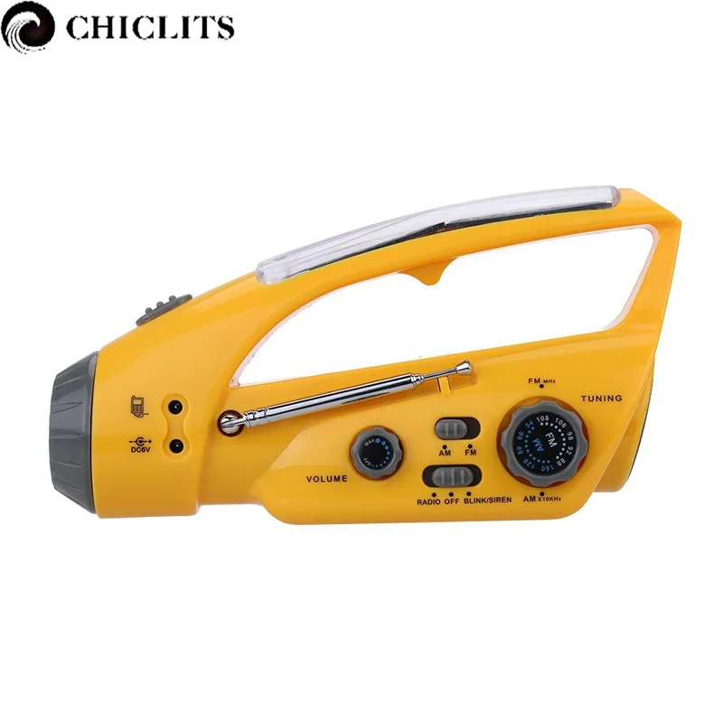 Led Solar Flashlight Emergency Torches Portable Hand Crank Lighting