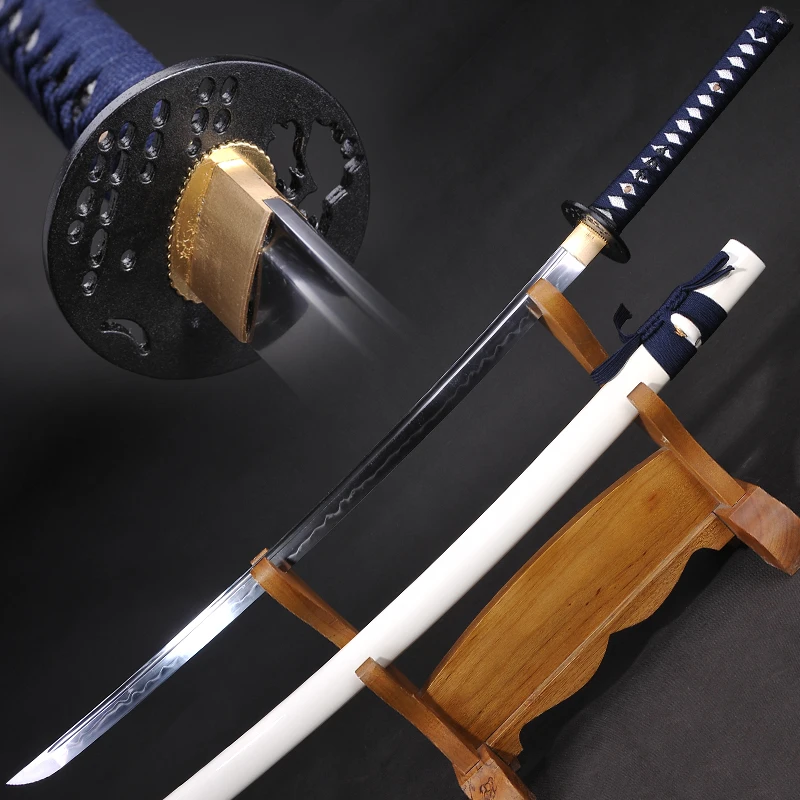 

Japanese Samurai Sword Katana Oil Quenched handmade T10 Steel+clay tempered Full Tang Blade Very Sharp