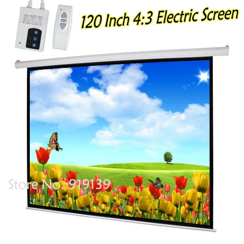 Automatic Pull Down Beamer Projector Screen 120 Inch 3D Cinema Electric