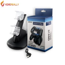 Черный ps4 dual usb зарядки док-станция поддержки держатель зарядное устройство для playstation 4 игры беспроводной контроллер