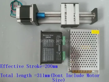 

SG Effective Stroke Travel Length 200mm Linear Guide Rail Sliding Table+Nema23 Motor+Motor Driver+Power Supply For 3D Printer