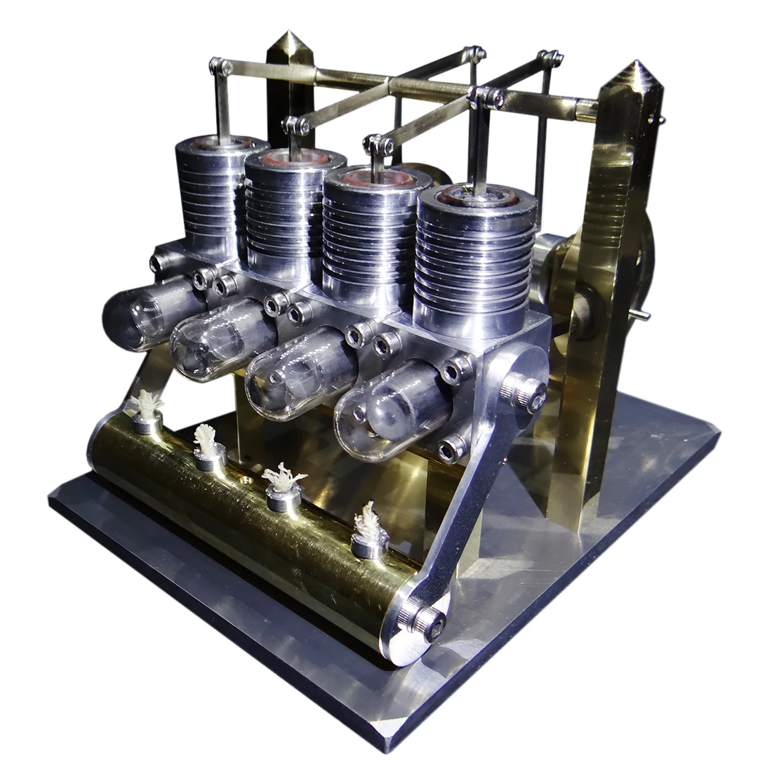 Властный 4 цилиндровый ряд баланс Стирлинга Модель двигателя строительные наборы зеркальная полированная версия игрушки для детей