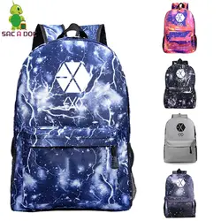 EXO принты Повседневный стиль рюкзак школьные сумки подростковый повседневный рюкзак рюкзаки с изображением галактики Девочки Мальчик Bookbag