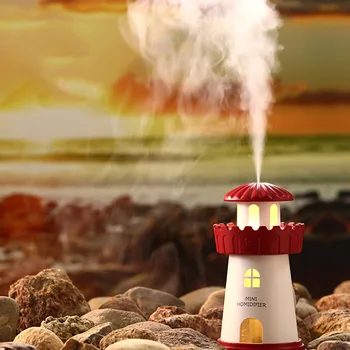 

Lighthouse Humidifier Mini Night Light Home Office Desktop USB Humidifier HY99