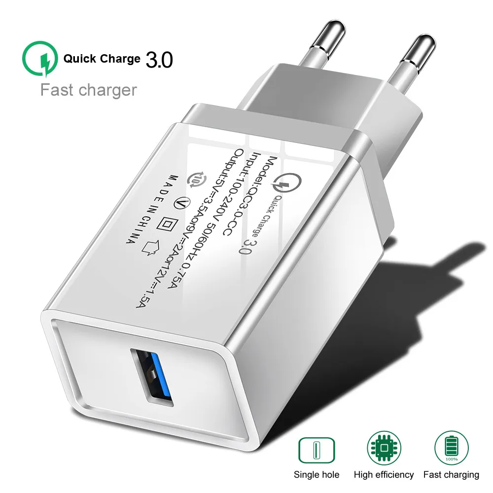 Олаф quick charge 3,0 быстрое usb зарядное устройство для iphone 7 8 Plus X QC 3,0 зарядное устройство для телефона для Xiaomi redmi 6a Mi8 для huawei mate 20 pro - Тип штекера: White