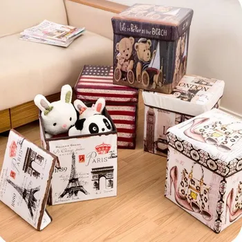 

Foldable Storage Box Basket Quilt Closet Sweater Organizer Bag Clothes Storage Box drawers storage Desktop organizer as a Stool