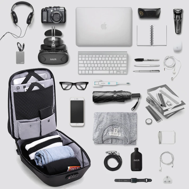 ARCTIC HUNTER 00208, многофункциональный рюкзак с защитой от кражи, с замком, мужской рюкзак, сумка для ноутбука, usb зарядка, водонепроницаемый рюкзак для путешествий