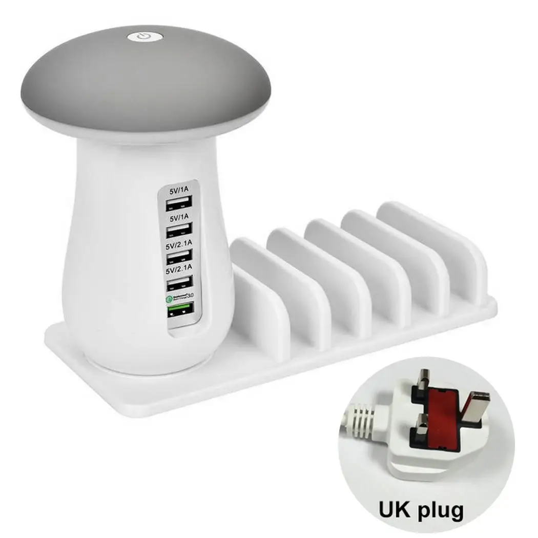 5 портов док станция для зарядки с USB подставкой гриб x Лампа DC В/6A США