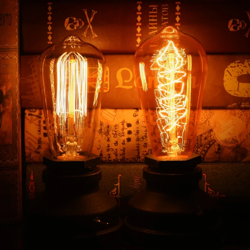 С регулируемой яркостью Эдисон светильник лампочка E27 220 В 40 Вт A19 A60 ST64 T10 T45 T185 G80 G95 нити Винтаж ампулы лампа накаливания Эдисона лампа