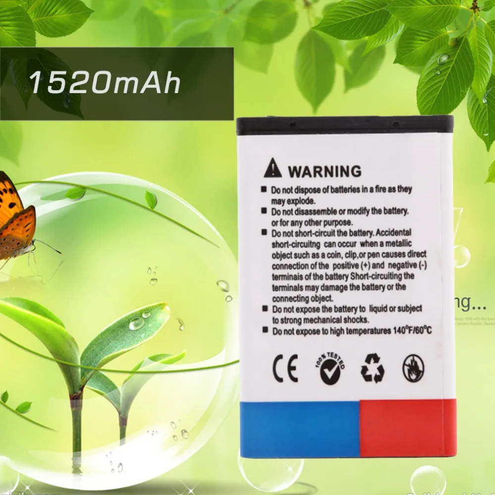

original BL-5C Replacement Battery for Nokia 2310 3100 6030 6230 3120 1520mAh with Integrated microchip for long meetings