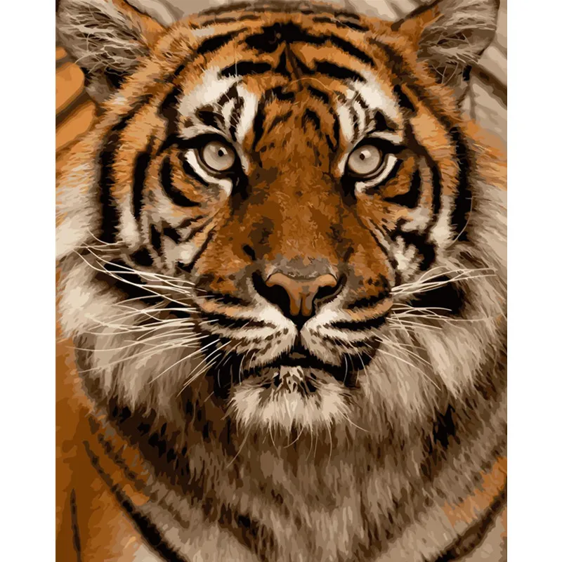 

Tiger Head king Animal DIY Digital Painting By Number Modern Wall Art Canvas Painting Christmas Unique Gift Home Decor 40x50cm